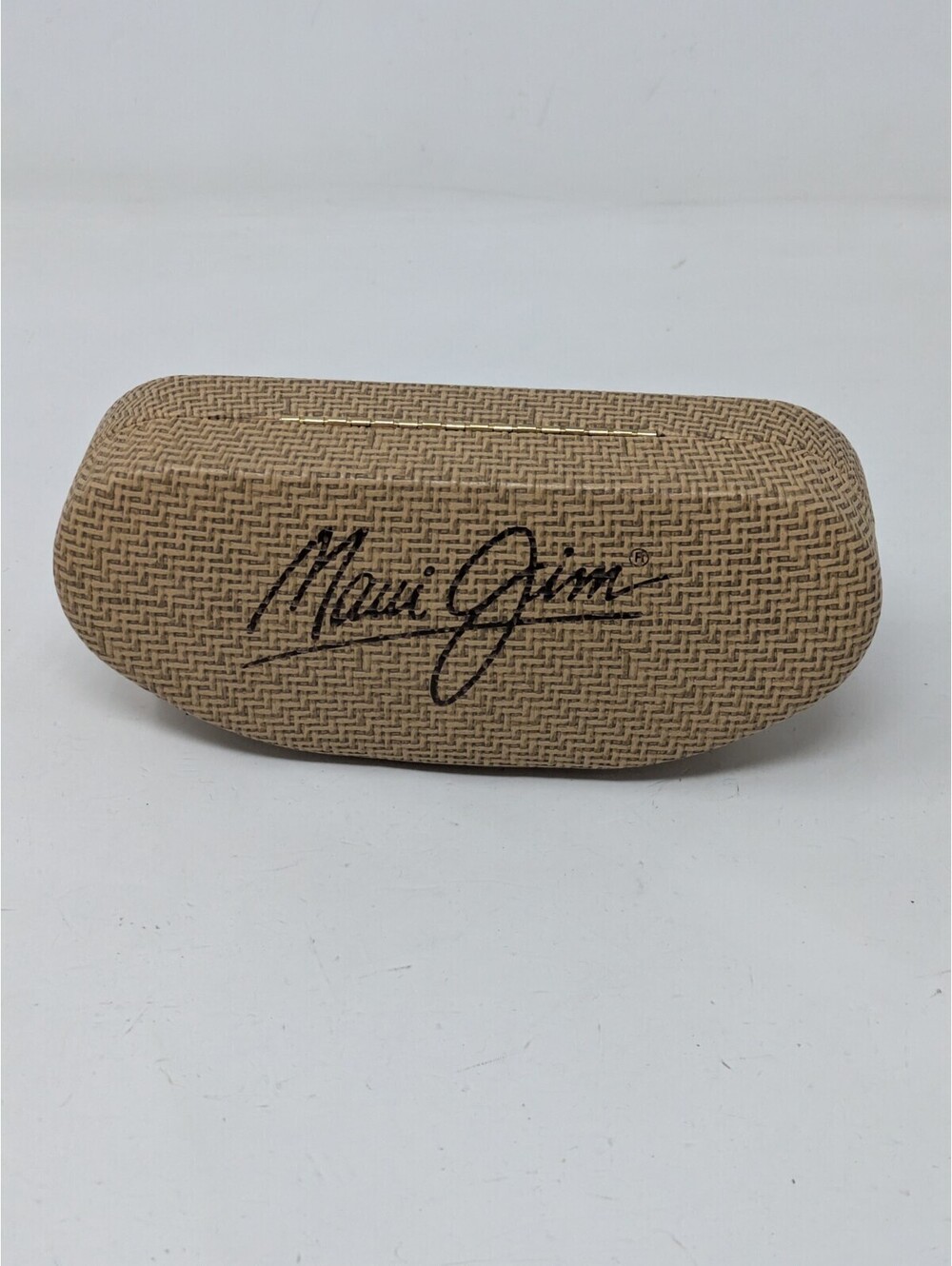 Maui Jim Sunglass Case Faux Bamboo Basket Weave Hard Clamshell
